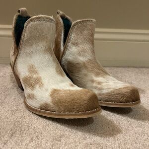 Tan and Cream Ankle Boots
